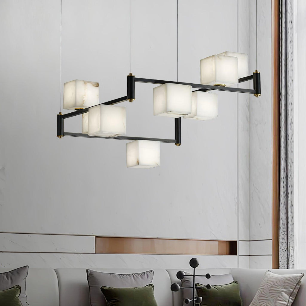 Alabaster Square Box Chandelier Chandelier