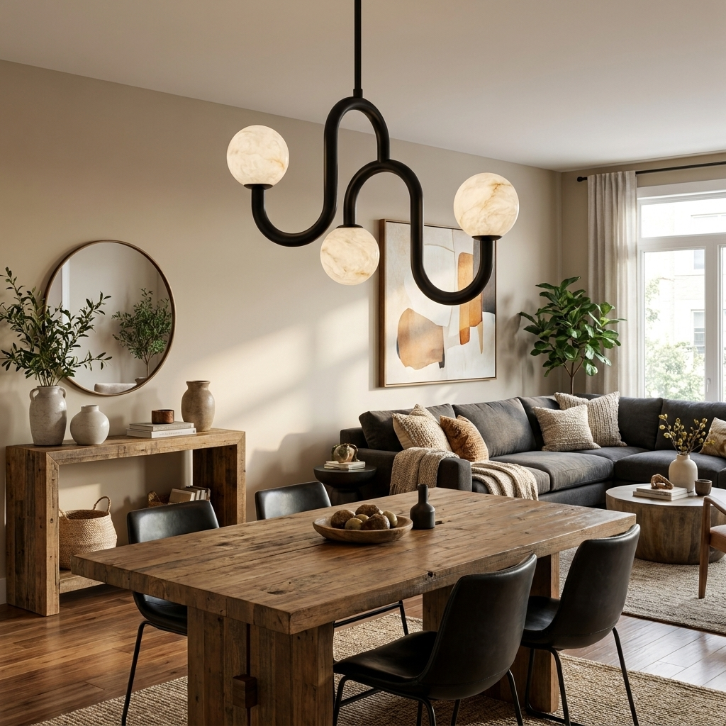 Meander Alabaster Chandelier