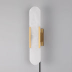 Oblong Alabaster Plug-in Wall Sconce