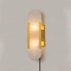 Oblong Alabaster Plug-in Wall Sconce