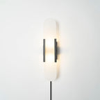 Oblong Alabaster Plug-in Wall Sconce