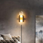 Oblong Alabaster Plug-in Wall Sconce