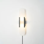 Oblong Alabaster Plug-in Wall Sconce
