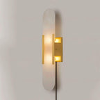 Oblong Alabaster Plug-in Wall Sconce