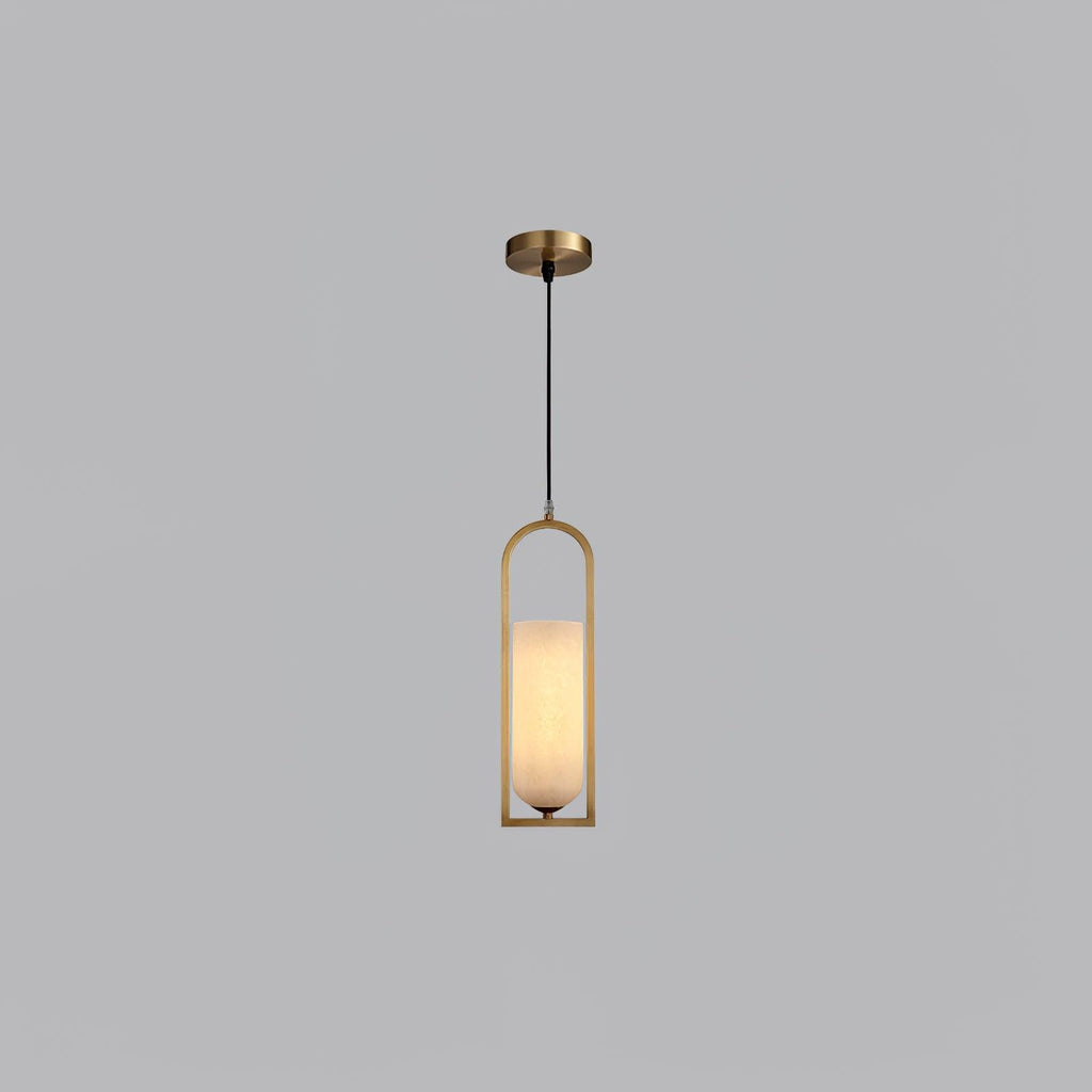 Melange Small Pendant Light Φ 5.1″ x H 19.9″ / Dia 13cm x H 43cm / Brass + White Pendant light