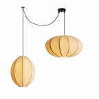 Melon Ribbed Fabric Pendant Lamp