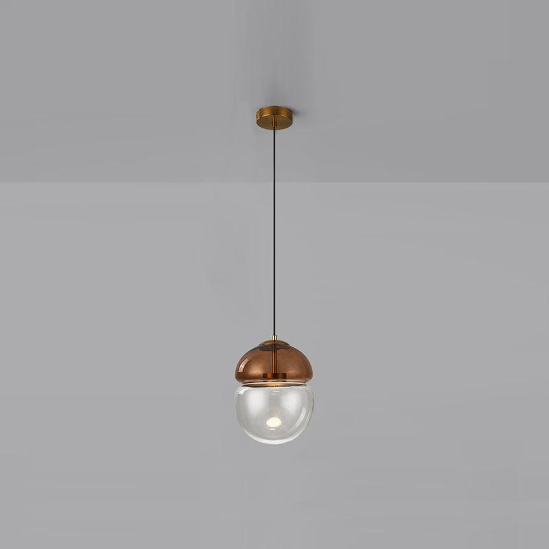 Metro Dome Pendant Light ∅ 7.9″ x H 10.2″ / Dia 20cm x H 26cm / Copper Plated + Clear / Warm Light Pendant light