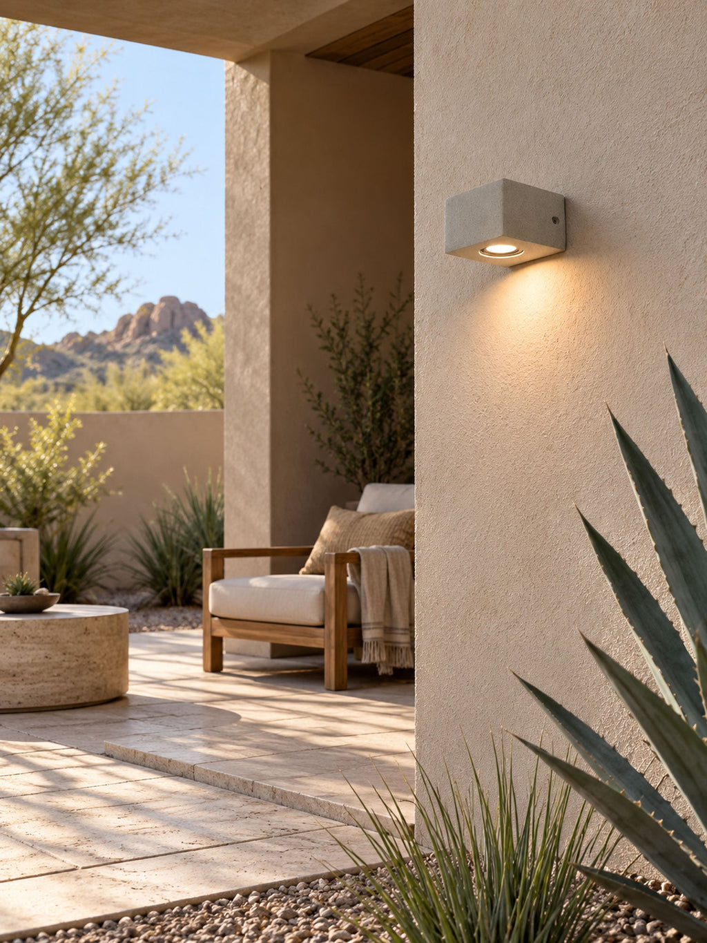 Micro-Cement Outdoor Wall Sconce