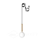 Miira Brass Pendant Swag Light 1 head ∅ 5.9″ x H 13.8″ / Dia 15cm x H 35cm / Brass & White glass / US Plug Pendant light
