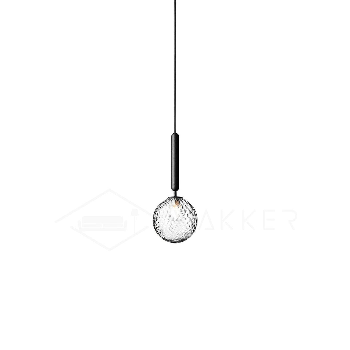 Scandiluxe Pendant Lamp 1 head: ? 5.9″ x H 13.8″ / Black / Clear Pendant light