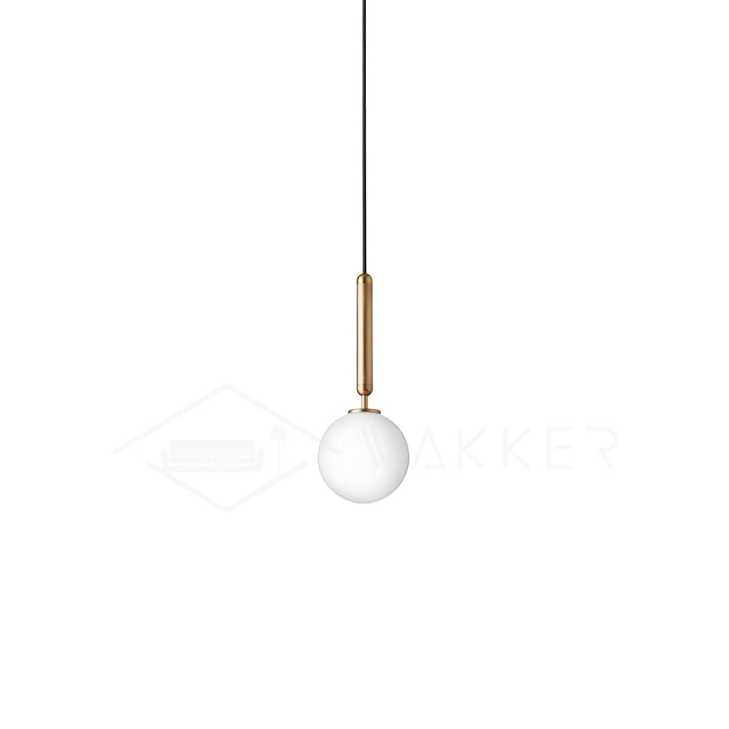 Scandiluxe Pendant Lamp 1 head: ? 5.9″ x H 13.8″ / Gold / White Pendant light