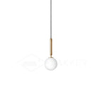 Scandiluxe Pendant Lamp 1 head: ? 5.9″ x H 13.8″ / Gold / White Pendant light