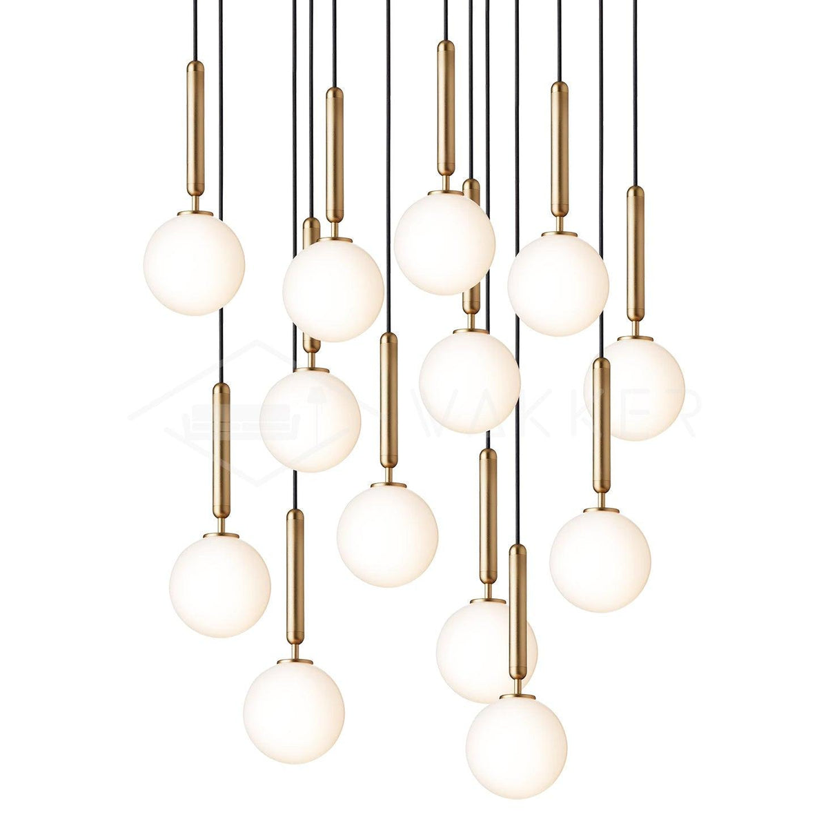 Scandiluxe Pendant Lamp 13heads: ? 23.6″ x H 78.7″ / Gold / White Pendant light