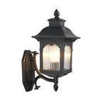 Miller Roof Wall Light L 7.5″ x W 9.4″ x H 16.9″ / L 19cm x W 24cm x H 43cm / Black & Transparent Wall lamp