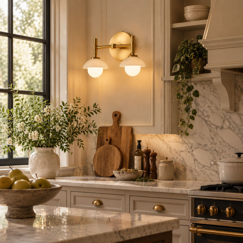 Milo Alabaster Double Wall Light
