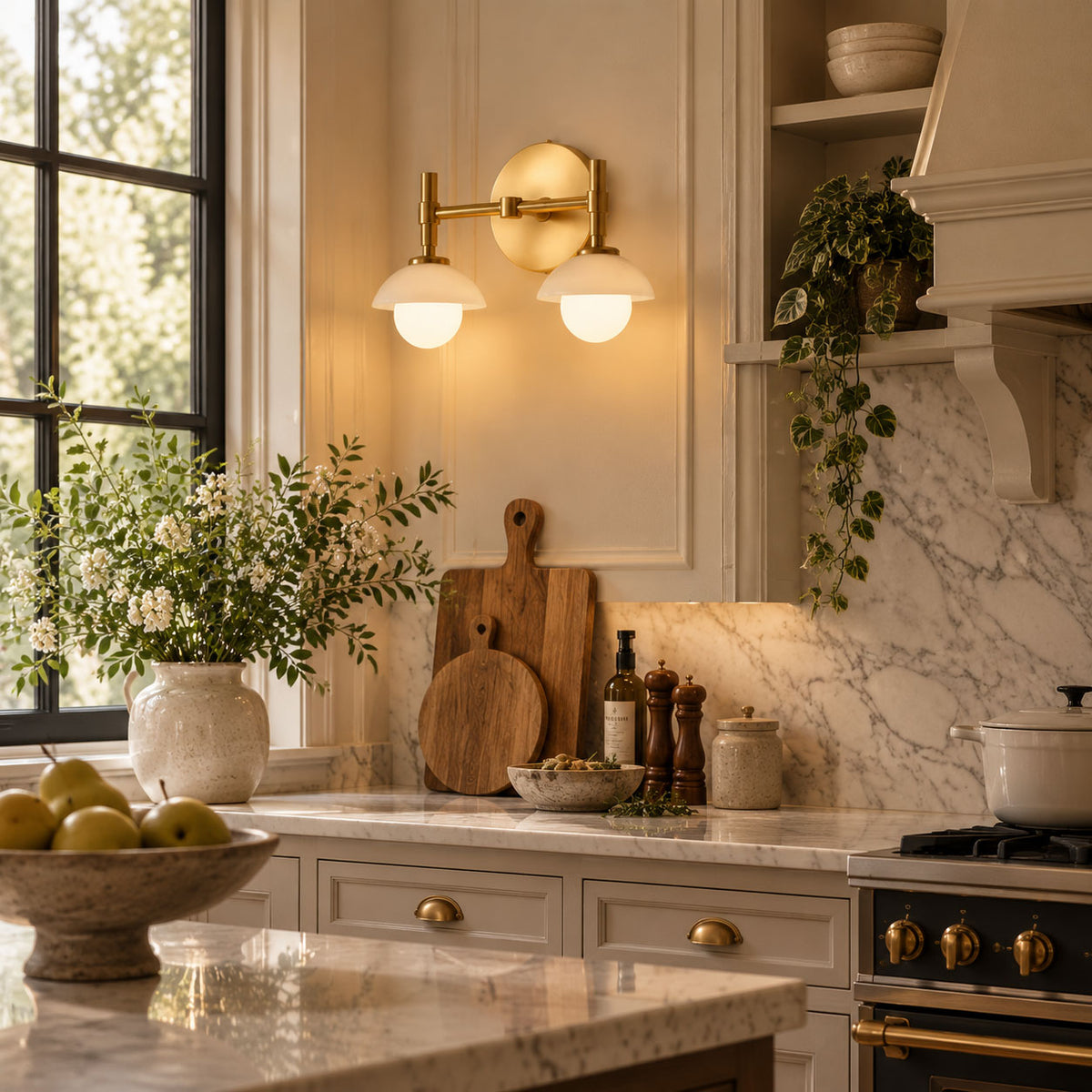 Milo Alabaster Double Wall Light