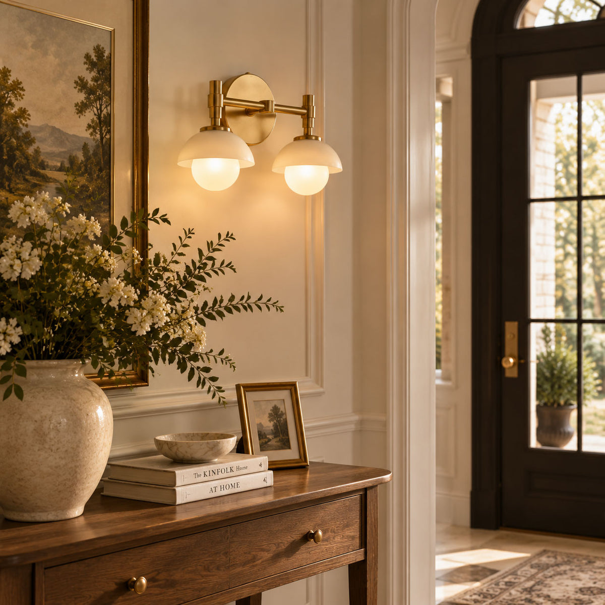 Milo Alabaster Double Wall Light