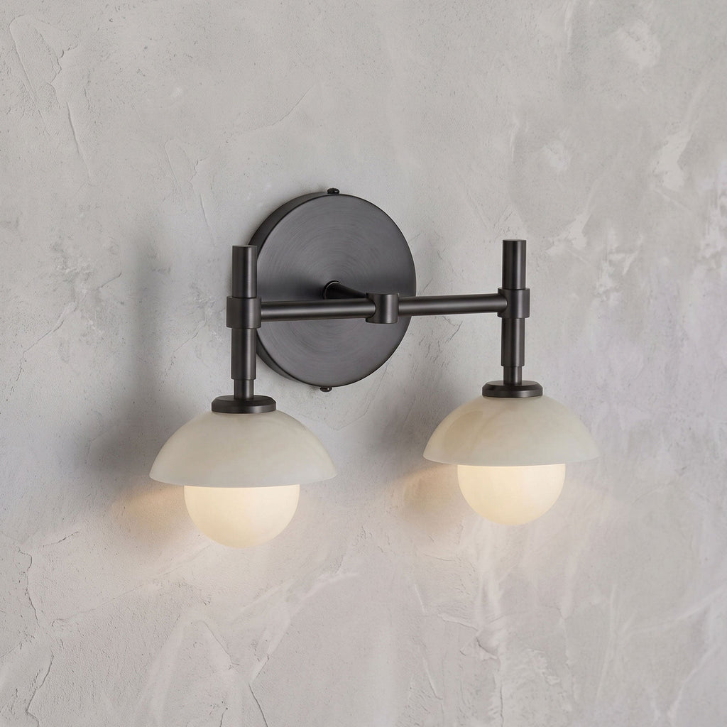 Milo Alabaster Double Wall Light