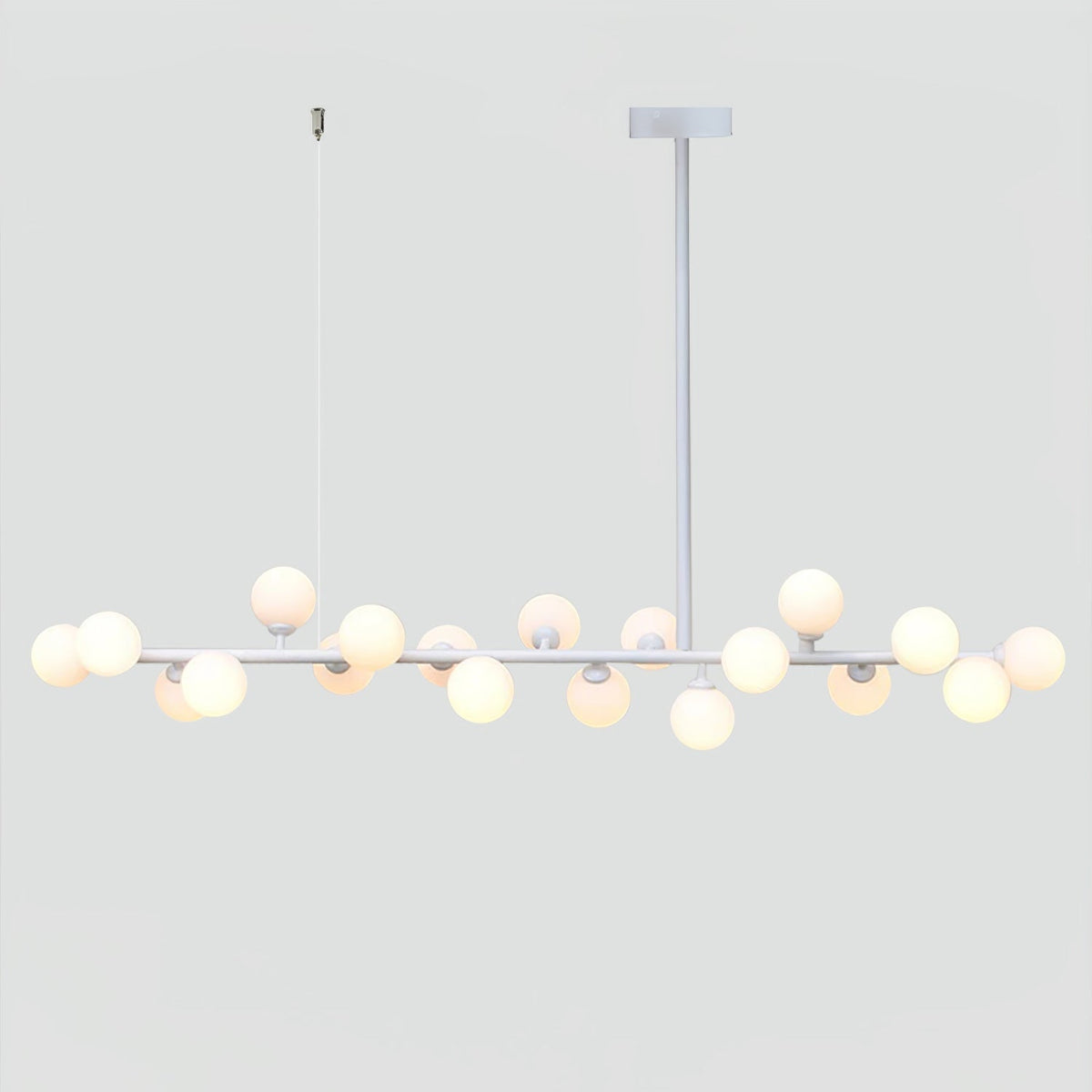 Linear Balls Chandelier L 70.9″ x H 19.7″ / L 180cm x H 50cm / White & White Chandelier