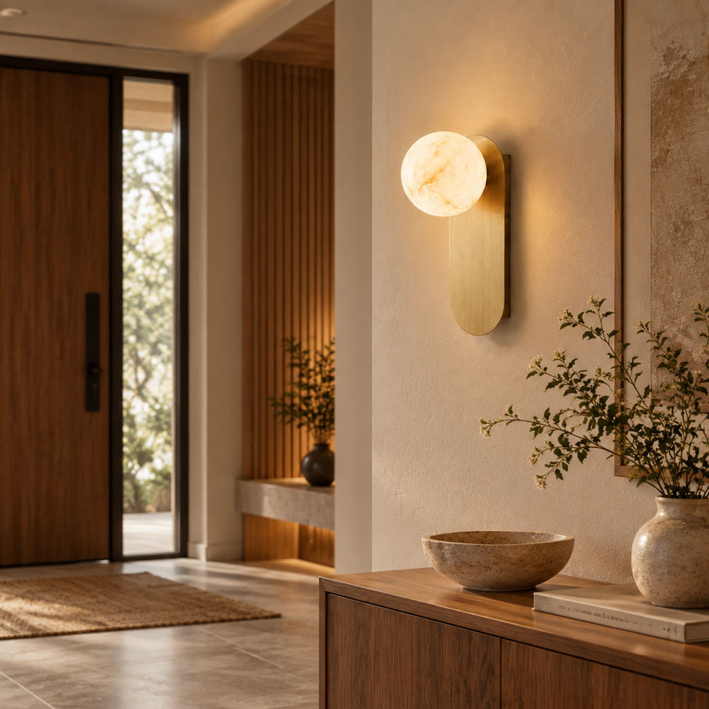Mira Alabaster Globe Wall Sconce