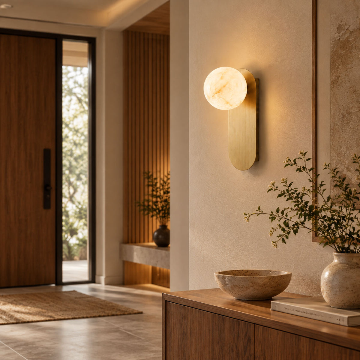Mira Alabaster Globe Wall Sconce