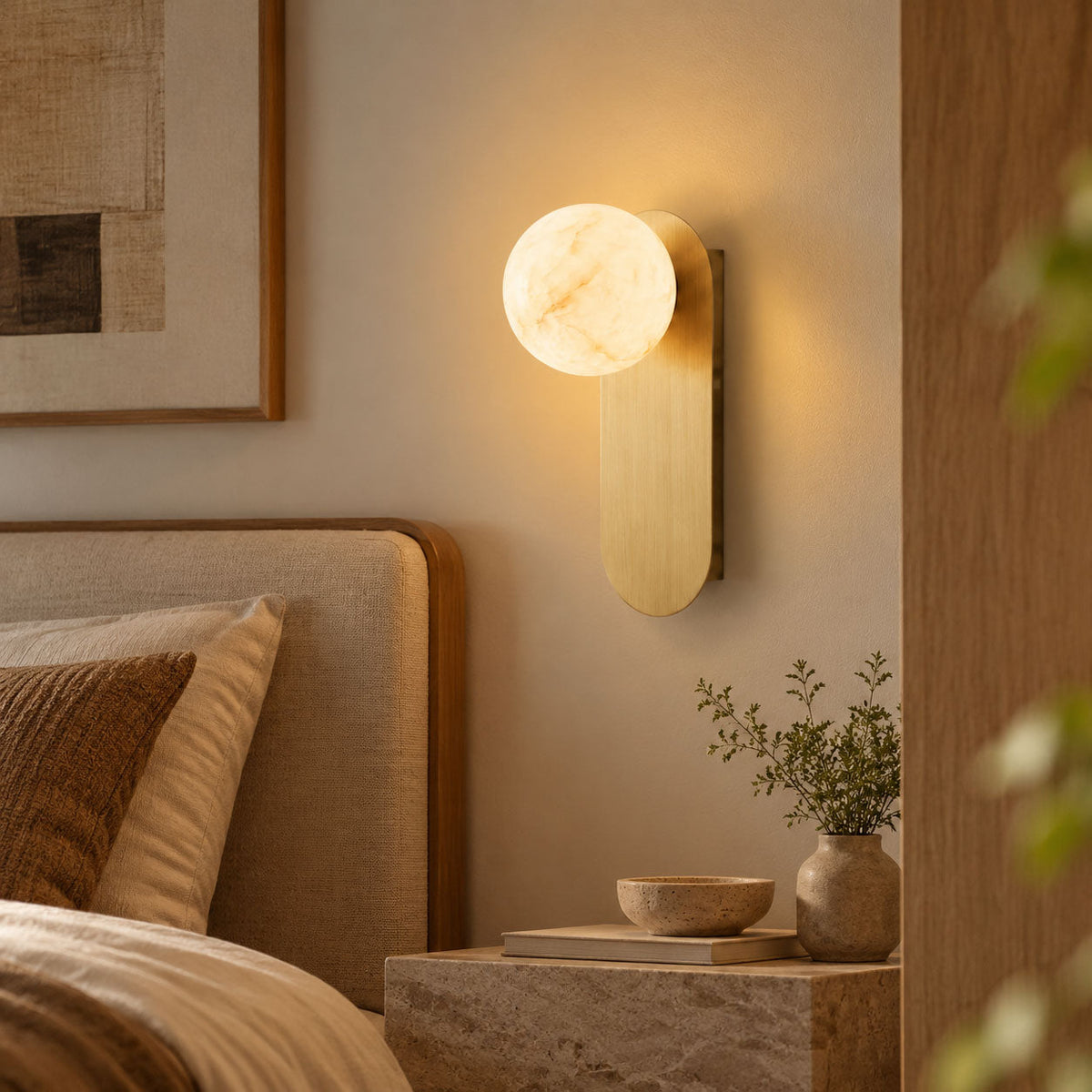 Mira Alabaster Globe Wall Sconce