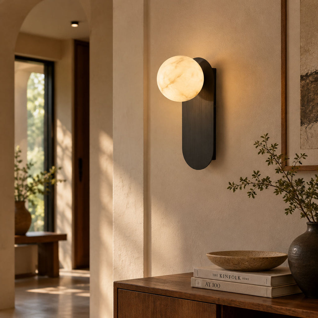 Mira Alabaster Globe Wall Sconce
