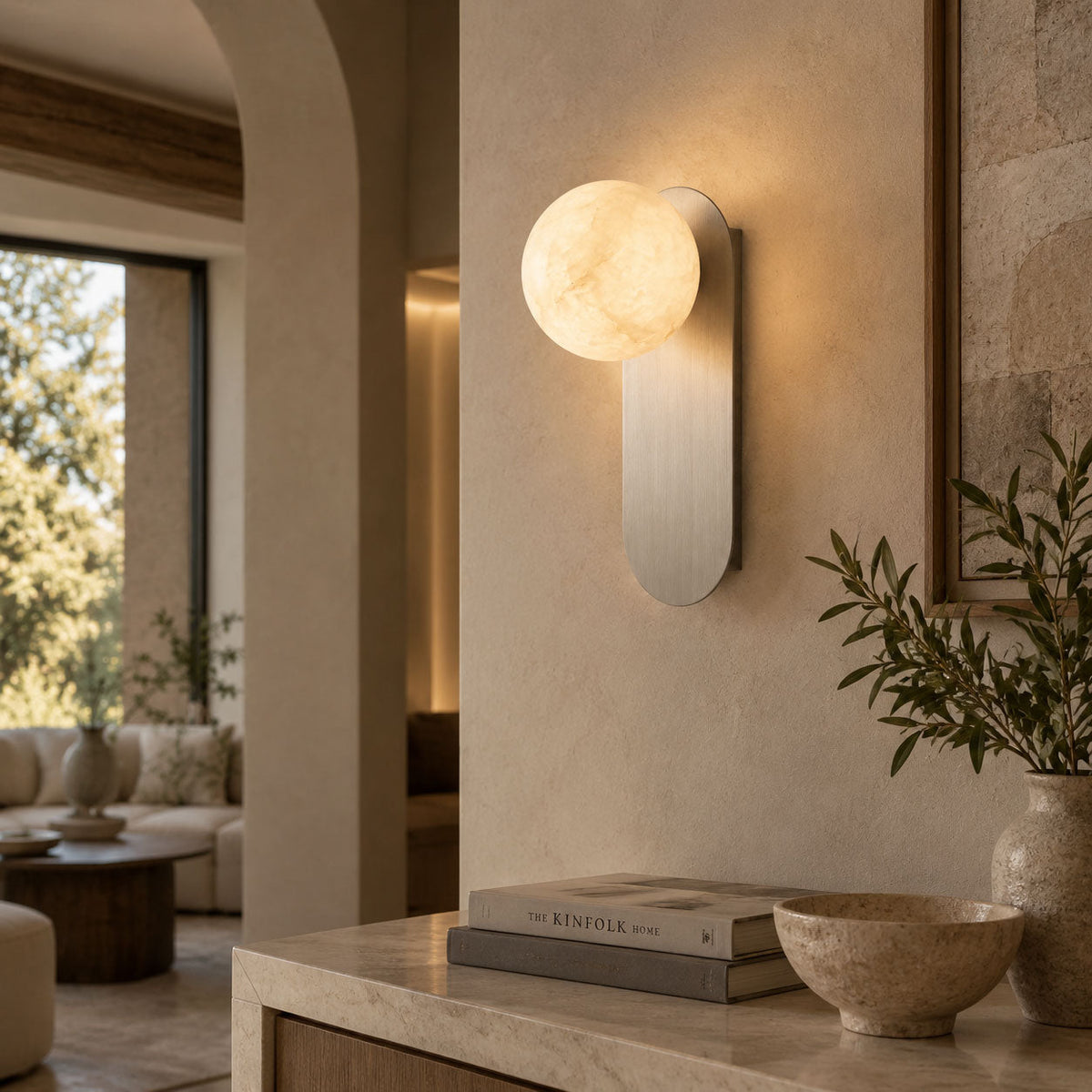 Mira Alabaster Globe Wall Sconce