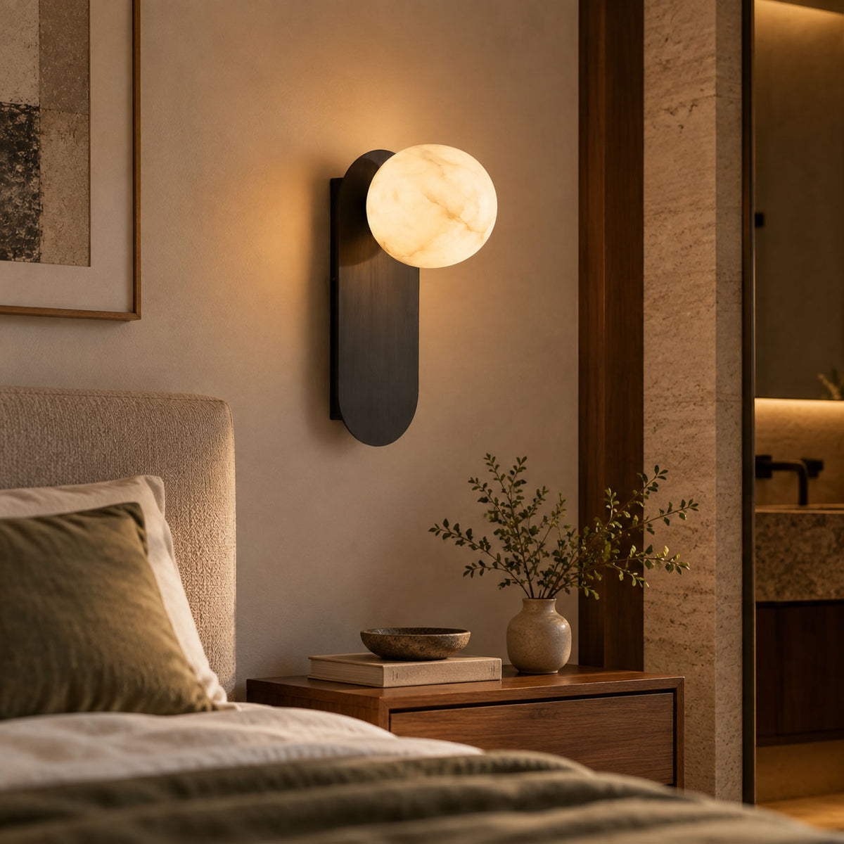 Mira Alabaster Globe Wall Sconce