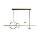 Modern Geometric Shape Chandelier L 47.2″ x H 11.1″ / Brass / Warm Light 1001 Chandelier