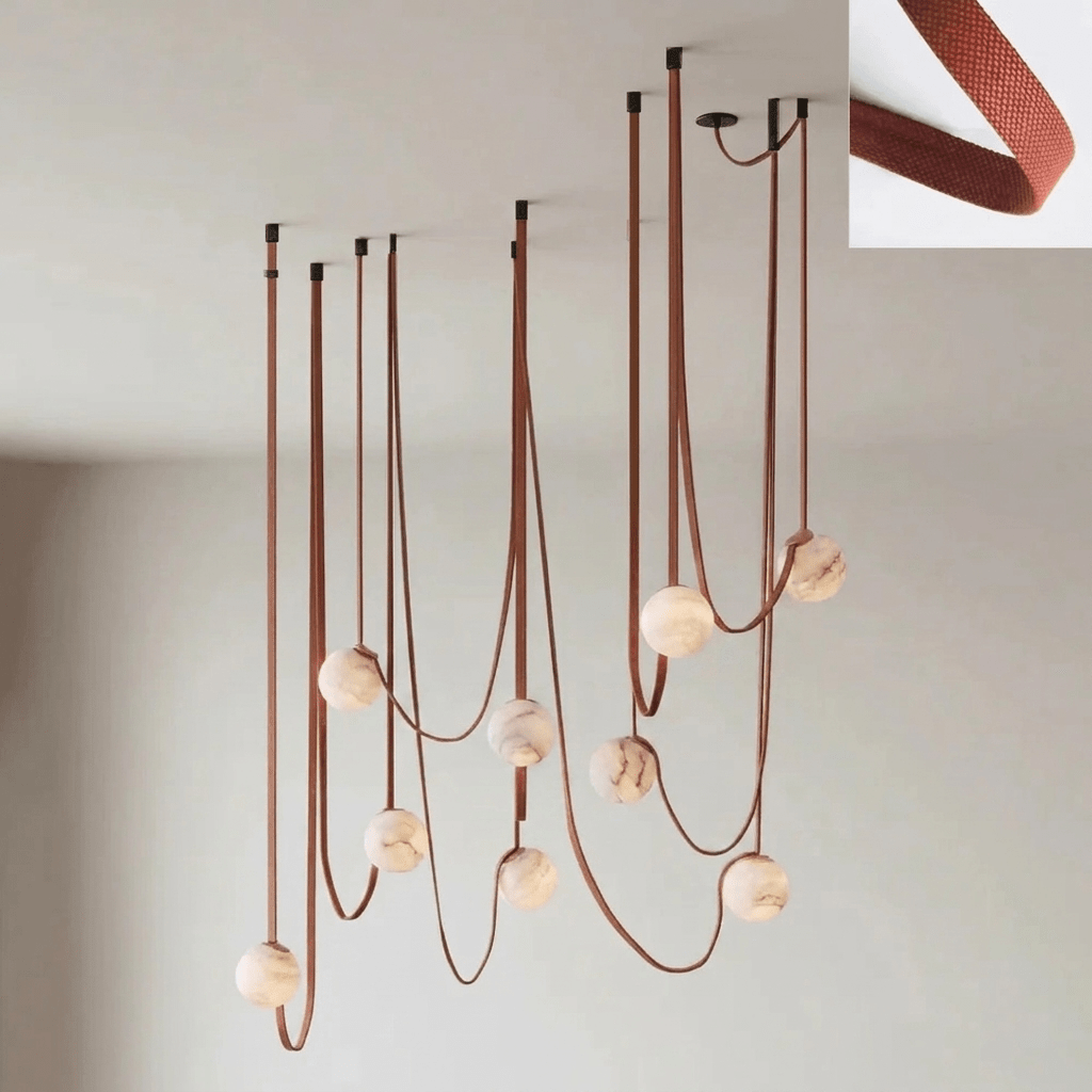 Multiple Belt Alabaster Pendant Light