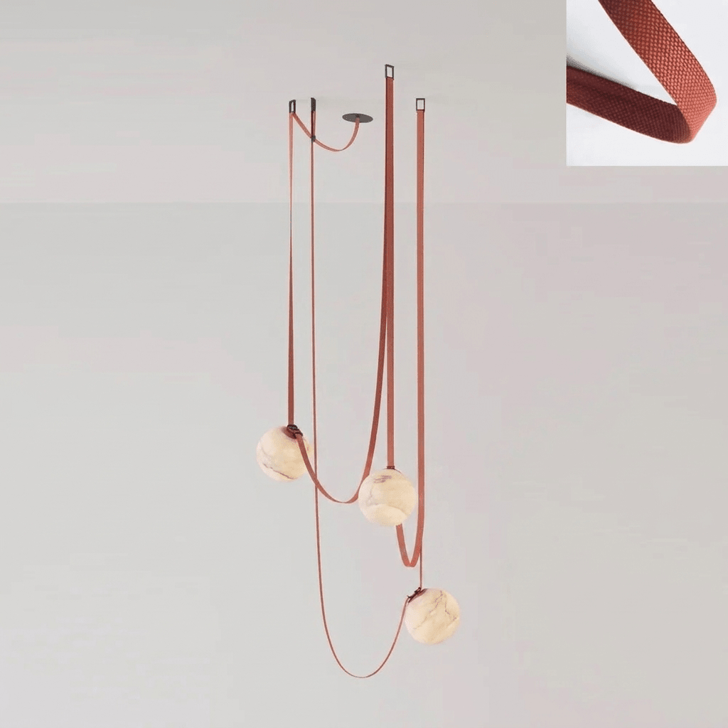 Multiple Belt Alabaster Pendant Light