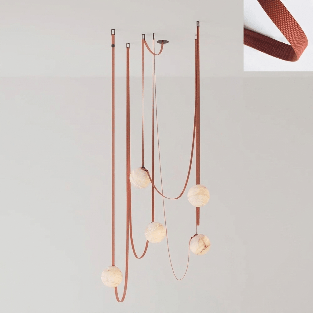 Multiple Belt Alabaster Pendant Light