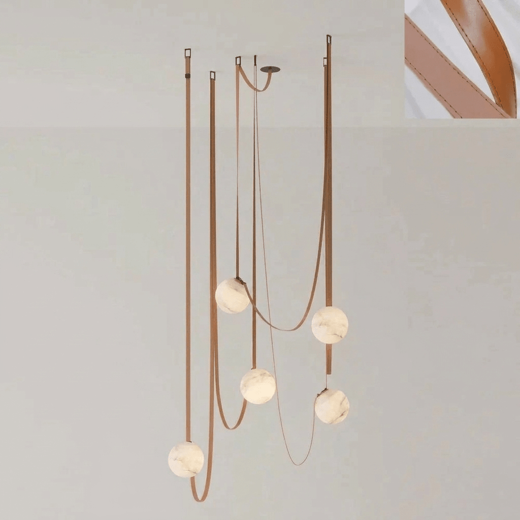 Multiple Belt Alabaster Pendant Light