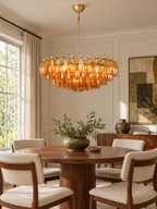Murano Rhombus Amber Glass Chandelier