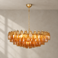 Murano Rhombus Amber Glass Chandelier