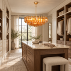 Murano Rhombus Amber Glass Chandelier