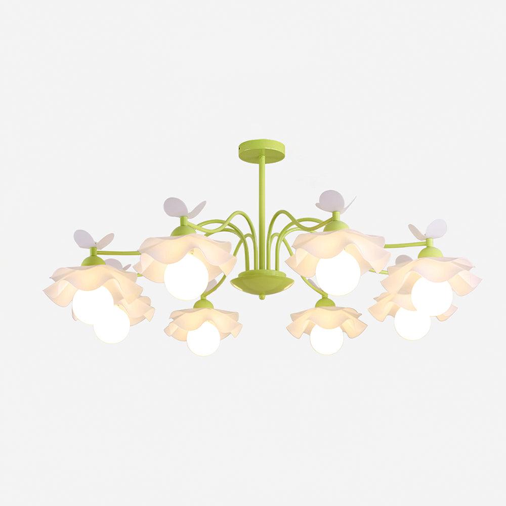 Murano Acrylic Chandelier 8 Heads: ∅ 39.4″ x H 9.8″ / Dia 100cm x H 25cm / Green Chandelier