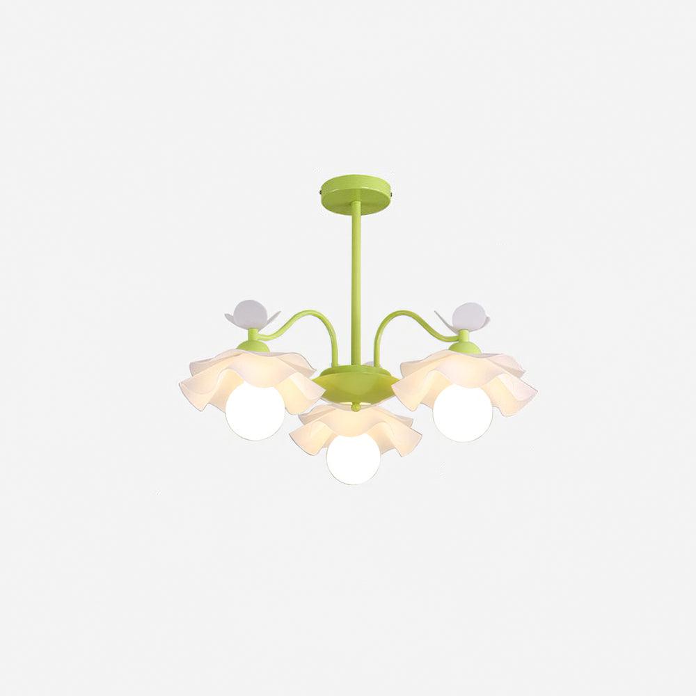 Murano Acrylic Chandelier 3 Heads: ∅ 24.4″ x H 9.8″ / Dia 62cm x H 25cm / Green Chandelier