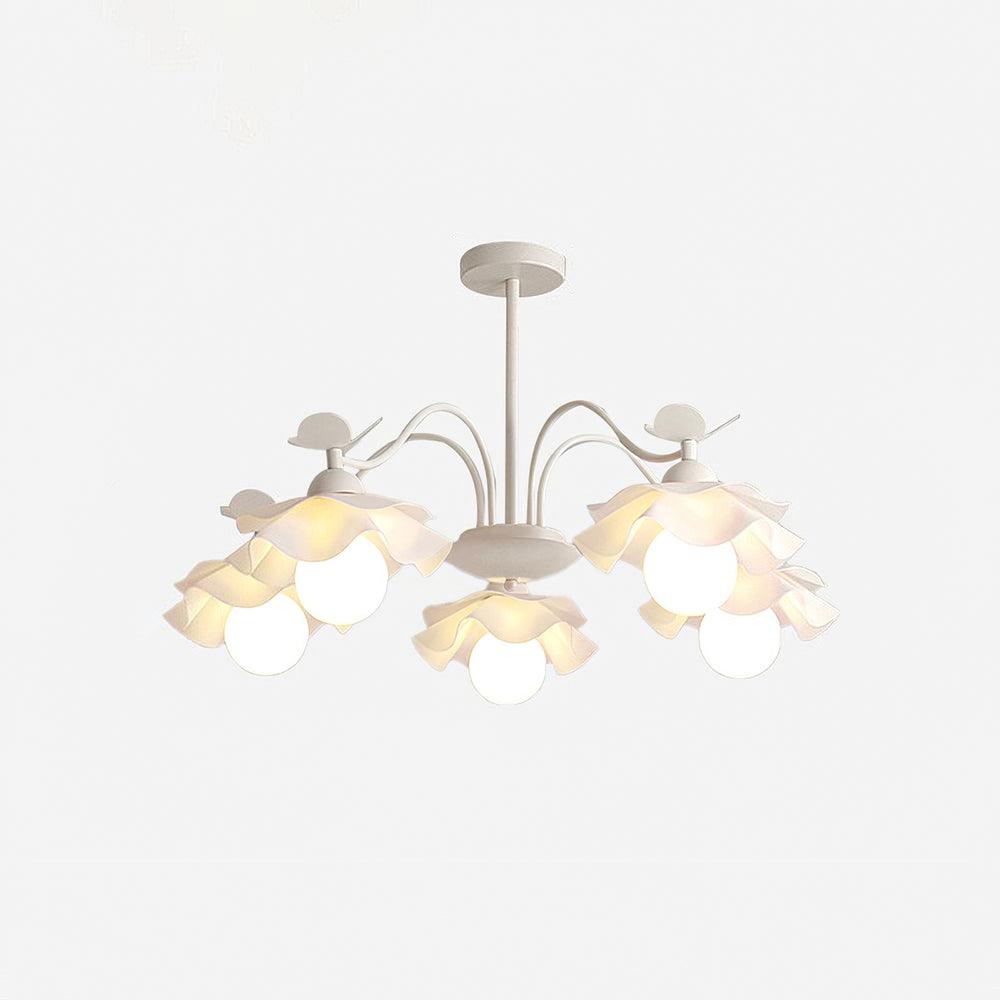 Murano Acrylic Chandelier 5 Heads: ∅ 32.3″ x H 9.8″ / Dia 82cm x H 25cm / White Chandelier