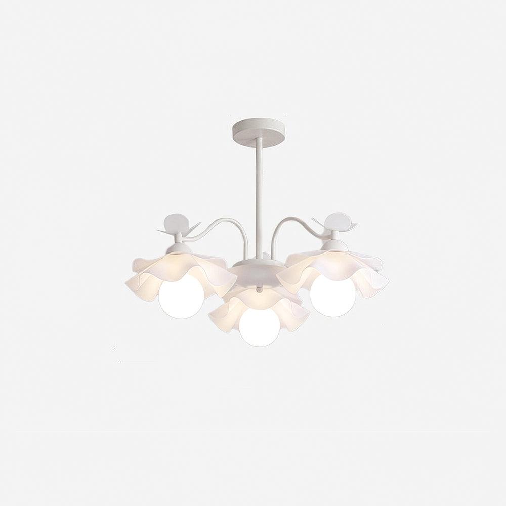 Murano Acrylic Chandelier 3 Heads: ∅ 24.4″ x H 9.8″ / Dia 62cm x H 25cm / White Chandelier