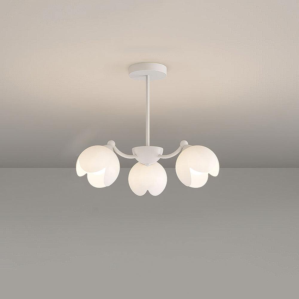 Murano Cream Chandelier 3 Heads: ∅ 23.6″ x H 7.9″ / Dia 60cm x H 20cm / White Chandelier