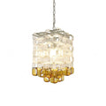 Murano Poliarte Interlocking Chandelier ∅ 12.6″ x H 16.1″ / Clear & Amber & Chrome Chandelier