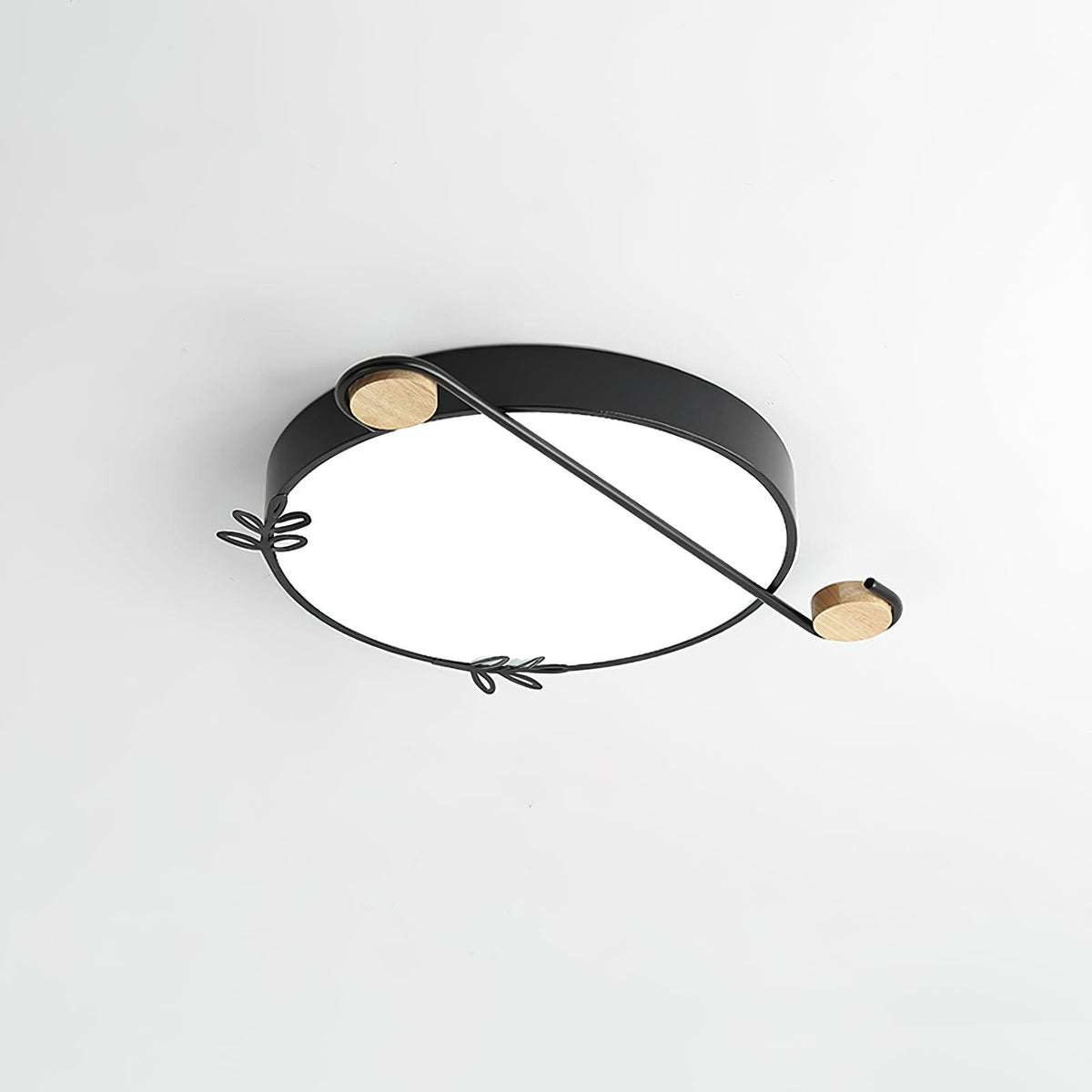 Musical Note Round Ceiling Lamp ∅ 15.7″ x H 2″ / Dia 40cm x H 5cm / Black / Warm Light Ceiling lamp