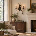 Newel Turned Wood Candle Sconce