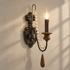 Newel Turned Wood Candle Sconce
