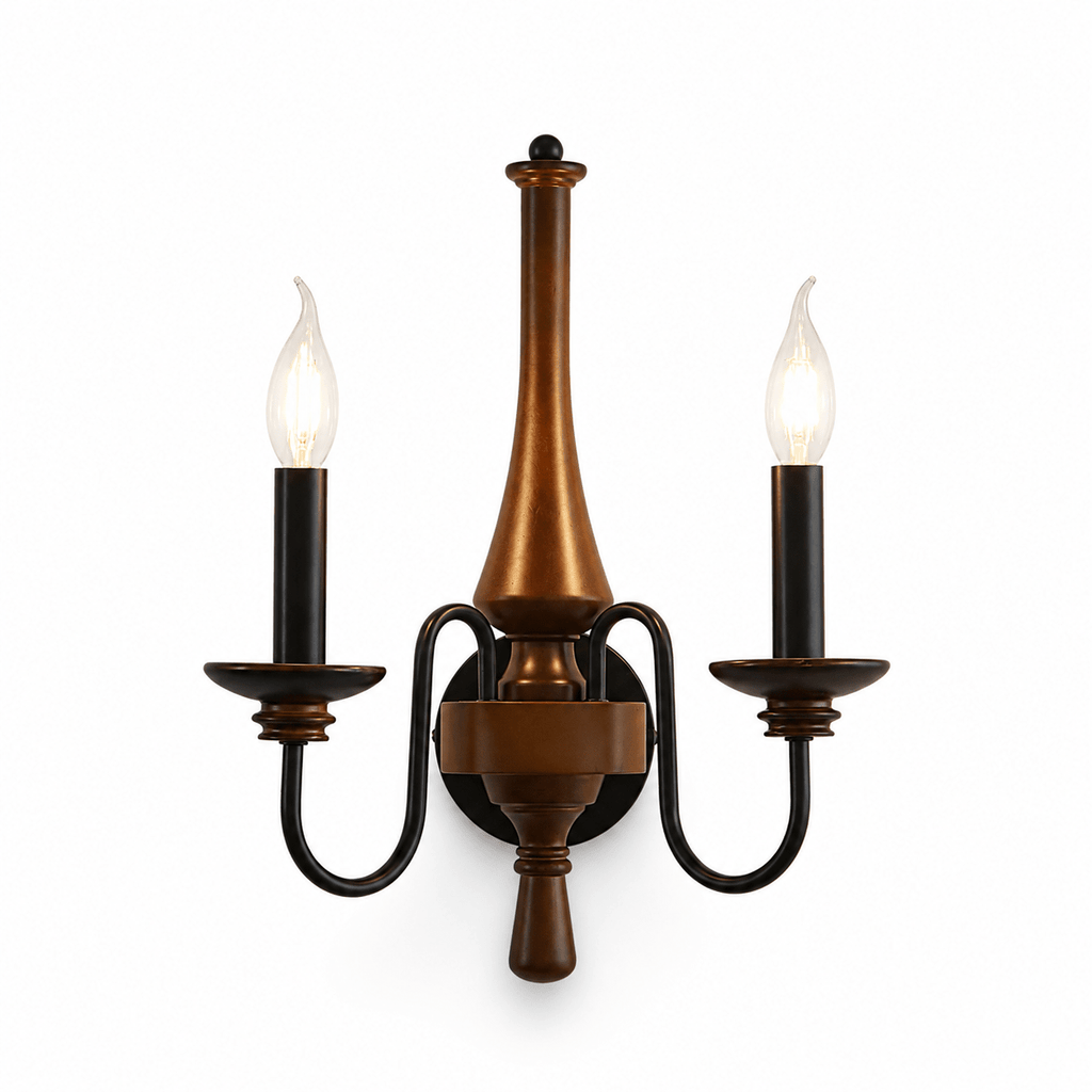 Newel Turned Wood Candle Sconce