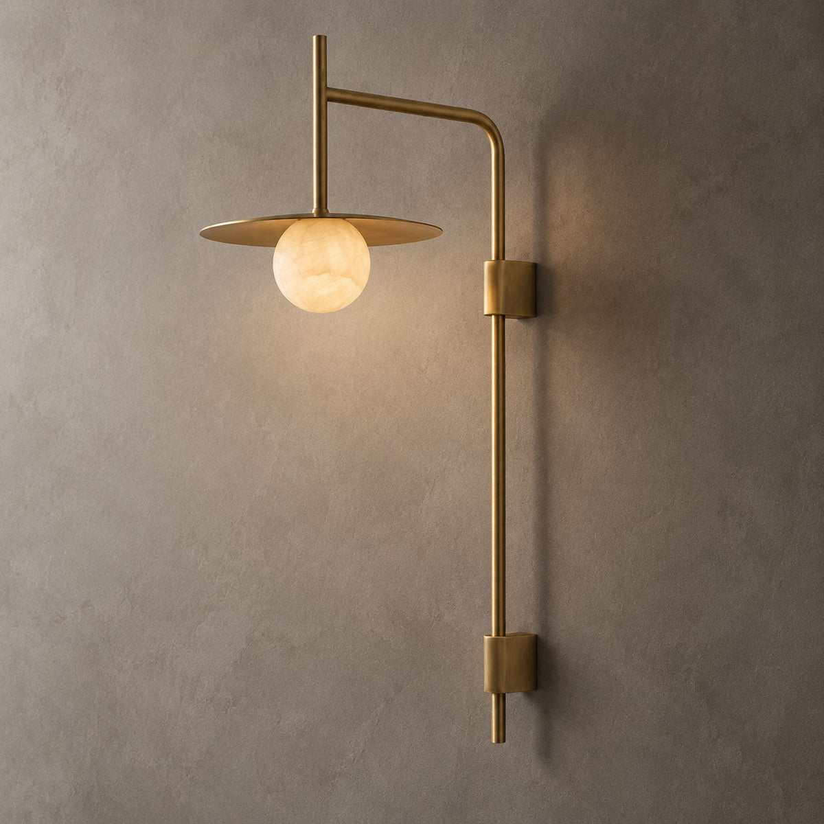 Nivara Long Arm Alabaster Wall Sconce