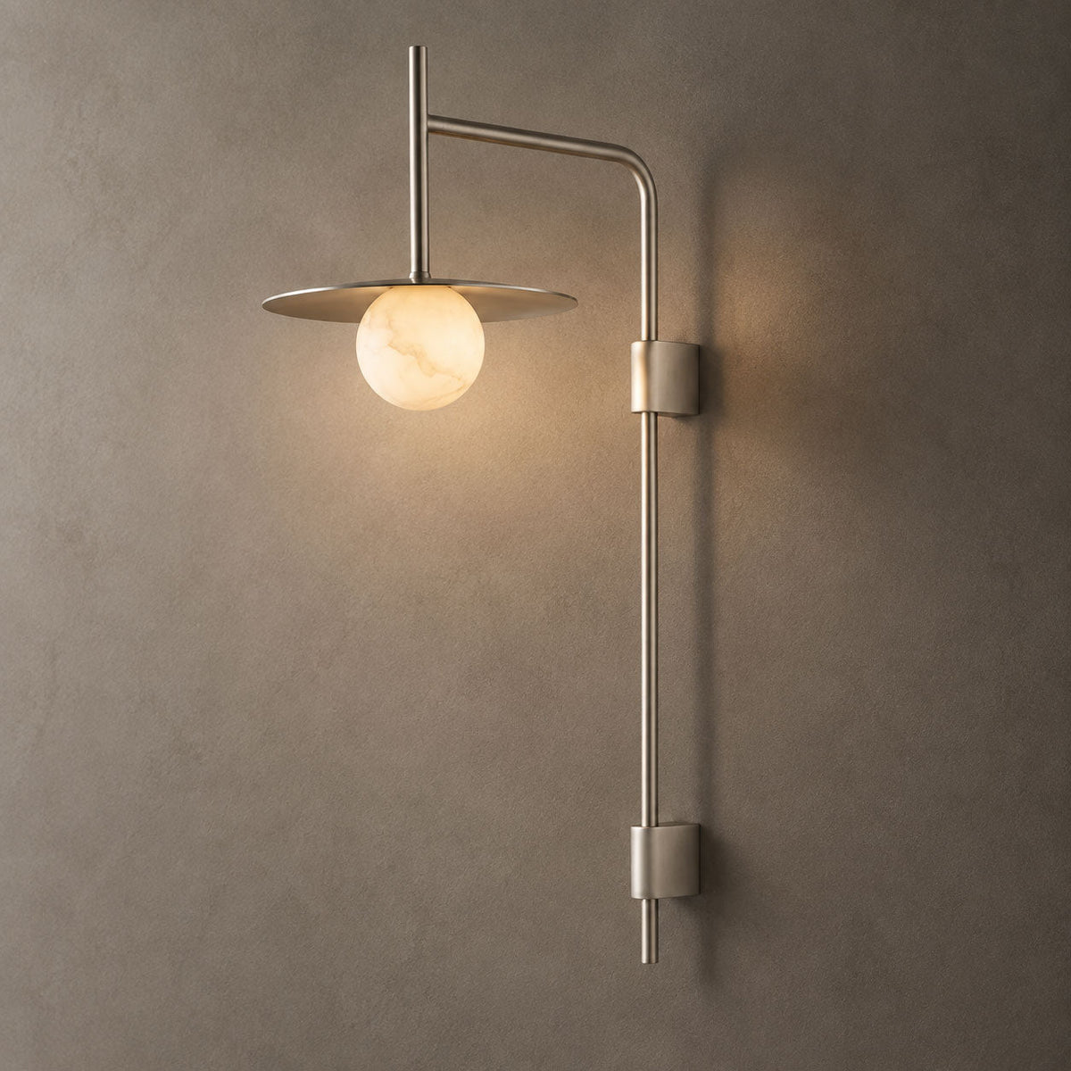 Nivara Long Arm Alabaster Wall Sconce