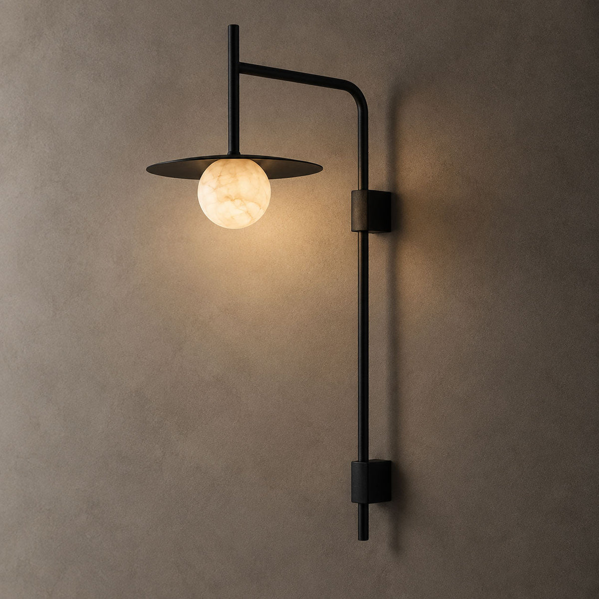 Nivara Long Arm Alabaster Wall Sconce